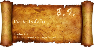 Bonk Iván névjegykártya